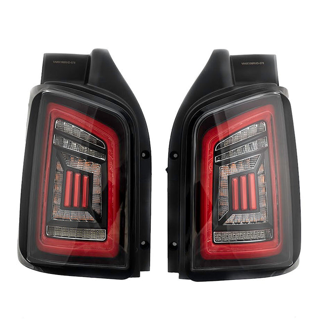 For VW T6 Transporter MK3.1 Van Barndoor LED Rear Lights – Full Frame Clear LED Light Bar | Van-X