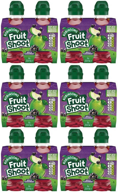 6 x Robinsons Fruit Shoot Apple & Blackcurrant 4 X 200Ml