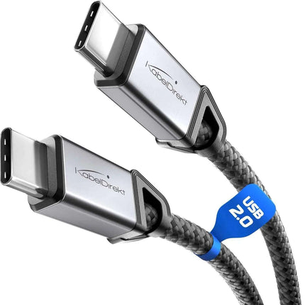 USB C Cable for Fast Charging - Break-Resistant Metal Plugs + Nylon Braiding 1m