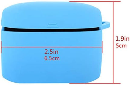Geekria Silicone Case Cover Compatible with Jabra Elite Active 65t True Wireless Earbuds, Protective Earphones Skin with Keychain Hook (Blue)