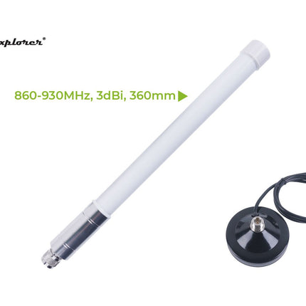 LoRa 3dBi Fiberglass Antenna Kit with base (860-930MHz 360mm) RFELA-1/389