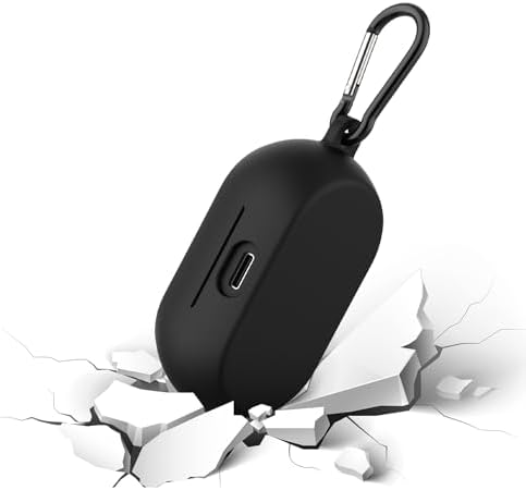 Geekria Silicone Case Cover Compatible with Jabra Elite 7 Pro, 7 Active True Wireless Earbuds, Protective Earphones Skin Cover with Keychain Hook, Charging Port Accessible