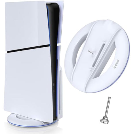 Auarte Vertical Stand for PS5 Slim Disc & Digital New Console, Base Stand Holder for PS5 Slim Accessories with Anti-slip Pad, Sturdy and Solid