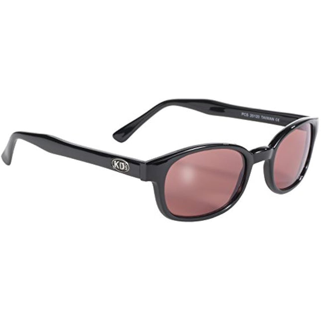 Pacific Coast Original KD's Biker Sunglasses (Black Frame/Rose Colored Lens)