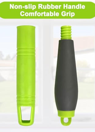 3.6 Meters Window Cleaning Kit Extra Long 2in1 Cleaner Equipment, Professional Window Squeegee Glass Cleaning Tool with Spare Microfiber Cloth Squeegee Strips, Screw-on Type