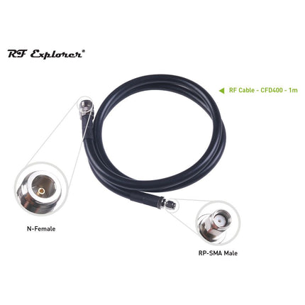 RF Cable N Female to RP-SMA Male-CFD400-Black-1m