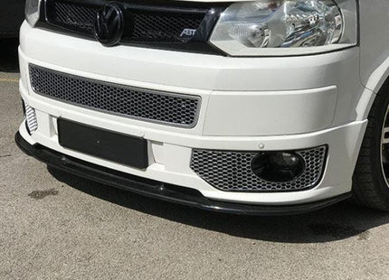 For VW T5.1 Transporter Sportline Honeycomb Front Spoiler Fog Light Trims Matte Chrome | Van-X
