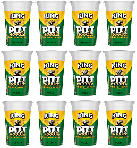 12 x Pot Noodle King Chicken & Mushoom 114G