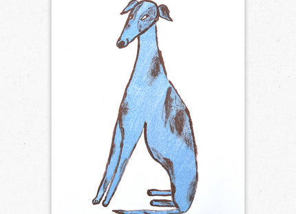 Blue Dog Risograph Art Print