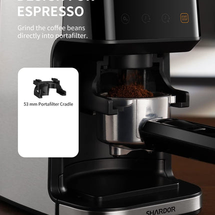 Conical Burr Coffee Grinder Electric Espresso 51 Settings Timer SHARDOR