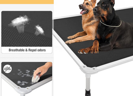 Veehoo XXL 150x95cm Chew-Proof Raised Dog Bed – Cooling Pet Cot, Aluminum Frame