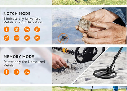 Metal Detector Waterproof Gold Detecting LCD Display 4 Modes SUNPOW