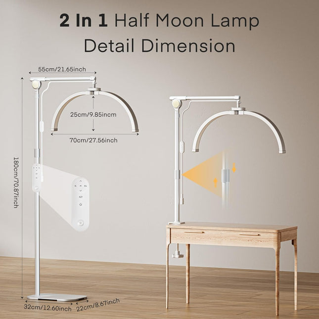 Lash Light 2 in 1 Foldable 180cm Phone Holder Desk Clip 3 Modes Lamp Lmaqfum
