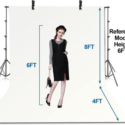Photography Backdrop Stand 8.5x10ft with 10x12ft White Screen for Studio EMART