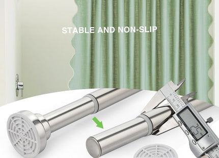 Stainless Steel Shower Curtain Rod 160–270cm Extendable No Drill Tension Pole