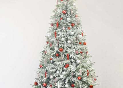 Artificial Christmas Tree 6.5ft Snow Flocked Branches Realistic Unlit Pine KI Store