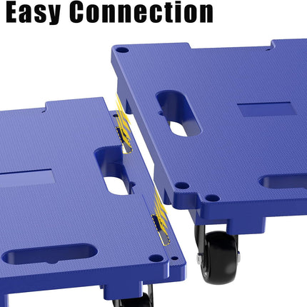 SOLEJAZZ Connectable Mobile Dolly 440LBS Piano Trolley, 2-Pack, Blue