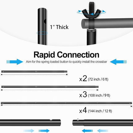 Photo Backdrop Stand 10x12ft Heavy Duty Adjustable Support Kit EMART