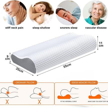 Ecosafeter 2024 Memory Foam Neck Pillow, Ergonomic Pain Relief