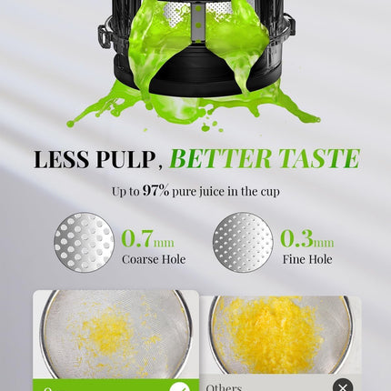 Compact Cold Press Juicer Slow Masticating High Yield Easy Clean 600ml KIDISLE
