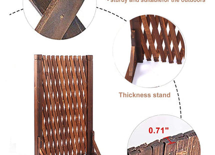Expanding Fence Panels Adjustable Wooden Trellis Garden Screen 2 Pack Nisorpa