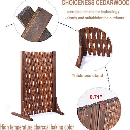 Expanding Fence Panels Adjustable Wooden Trellis Garden Screen 2 Pack Nisorpa