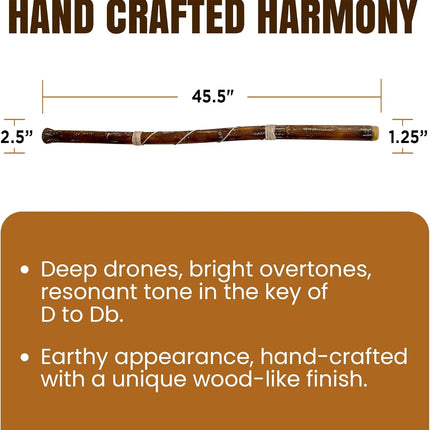 Didgeridoo Hand Fired Modern Beeswax Mouthpiece Easy Play World Percussion USA