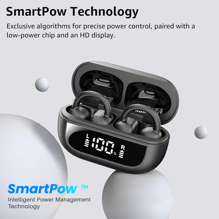 Open Ear Headphones Clip On Wireless Earbuds 40H Playtime Bluetooth TOZO