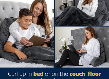 Grey Reading Pillow Memory Foam Cushion with Backrest Arm Support Dreamcatcher