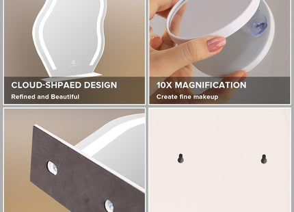 Vanity Makeup Mirror with Lights Cloud Shape 45x55cm FENCHILIN
