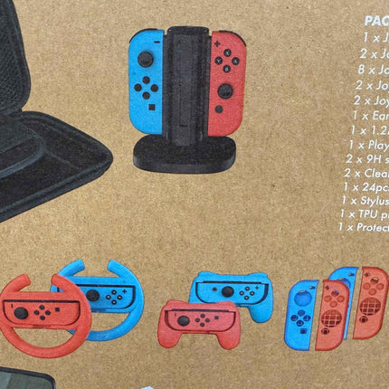 Nintendo Switch 24-In-1 Mega Bundle - Charging Stand Case Wheels & More
