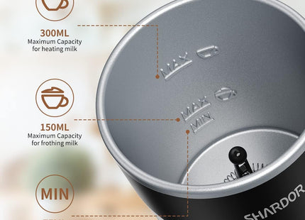 Electric Milk Frother and Steamer 300ml Hot Cold Foam Maker SHARDOR