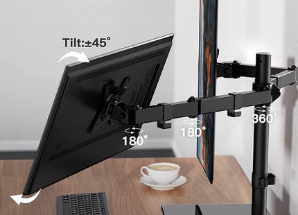 Dual Monitor Stand 13 to 32 Inch Freestanding Dual Arm Adjustable ErGear