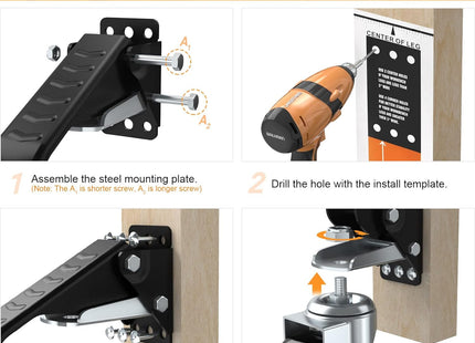 SOLEJAZZ 3" Heavy Duty Retractable Workbench Caster Wheels 420KG, 4 Pack