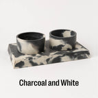 Charcoal and White