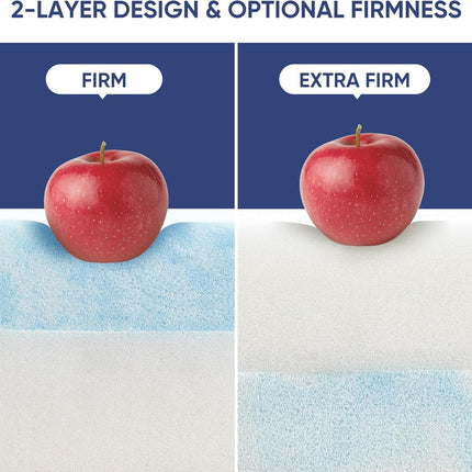 Memory Foam Mattress Topper Double 10cm Dual Layer Firm Support Hawthyhome