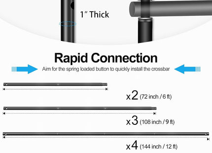 Photo Backdrop Stand 7x12ft Heavy Duty Adjustable Support Kit EMART
