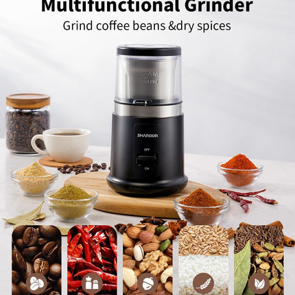 Electric Coffee Grinder 75g with Removable Stainless Steel One Bowl SHARDOR