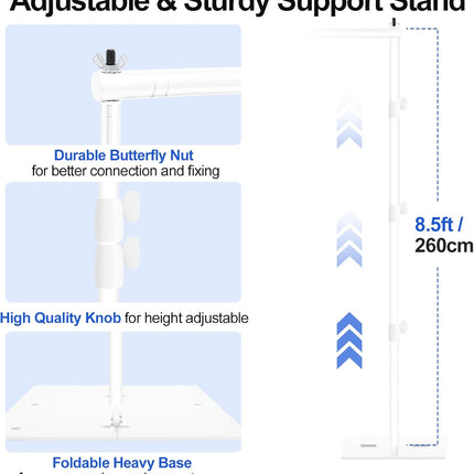 EMART 8.5x10ft Backdrop Stand – Heavy Duty White Frame for Studio & Events