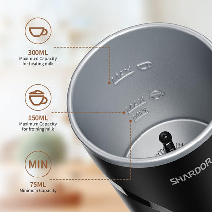 Electric Milk Frother and Steamer 300ml Cold Foam Maker SHARDOR