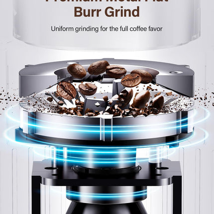 Coffee Grinder Burr Electric 25 Grind Settings with Digital Timer Black Shardor