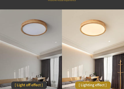 Schindora Wooden LED Ceiling Light 20W Ø30cm 4500K Neutral White