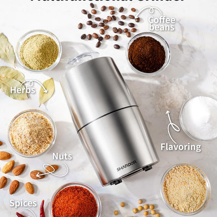 Coffee Grinder 300W Stainless Steel Low Noise Electric Grinder SHARDOR
