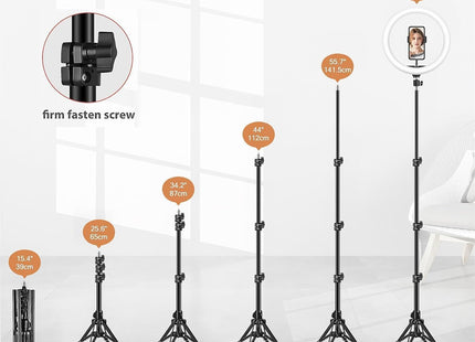 LIPETY 13'' Selfie Ring Light with Tripod, Phone Holder, 3-Color Dimmable LED