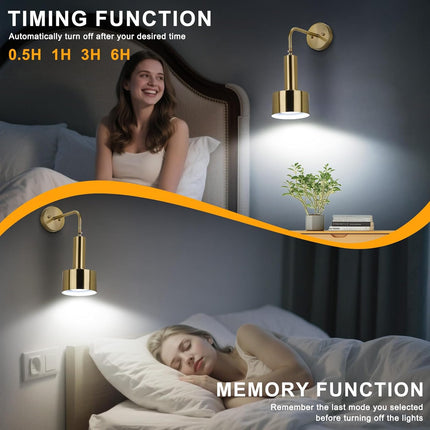 Lightsjoy RGB Wall Light, Rechargeable, USB, Remote, 18 Colors – Gold 1pc