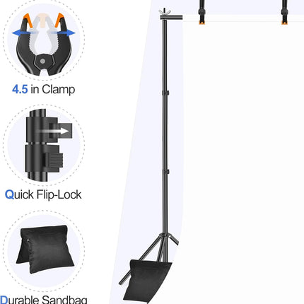 Backdrop Stand 3x2.6m Adjustable Photo Studio Support Kit with Bag EMART