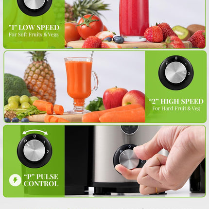 Juicer Machine 800W 3 Speed Stainless Steel Fruit Vegetable SHARDOR