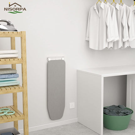 Wall Mounted Ironing Board Fold Down Heat Resistant Compact Space Saver Nisorpa