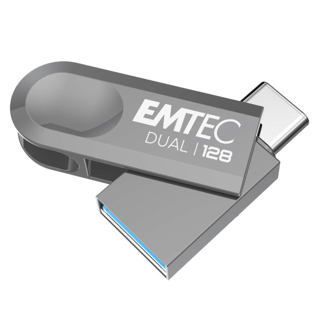 EMTEC 128GB Dual USB-A 3.2 / USB-C D280 Flash Drive