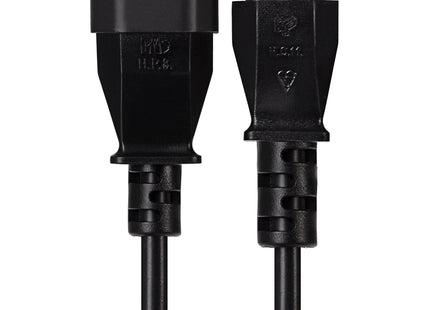 Maplin Power Lead IEC C5 Clover Leaf Plug Female to IEC C14 Male - Black, 1m
